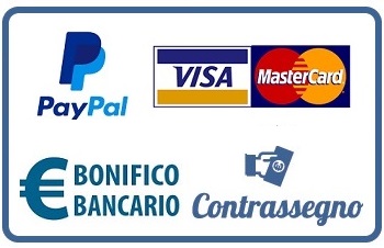 Pagamenti accettati: Paypal, Carta di Credito, Contrassegno, Bonifico Bancario